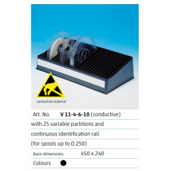 Bacs à bobines ESD PP conducteur carbone Rs ≤ 10⁵ Ω 10...