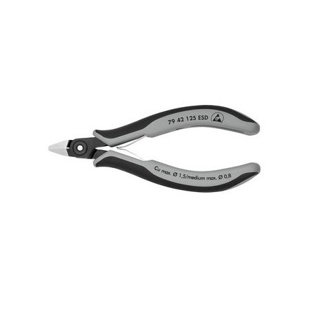 ESD- Knipex -Schneidezange 79 42 125 – spitzer Kopf, geschliffen und poliert, 58 g