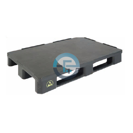 Palette ESD hygiénique 3 semelles rackable convoyeur plateau lisse dessus et dessous – Eurostat