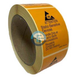 Rouleau d'étiquettes ESD 47×67 mm jaune/orange 500...