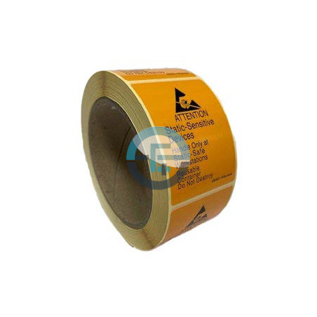 Rouleau d'étiquettes ESD 47×67 mm jaune/orange 500 étiquettes – Eurostat