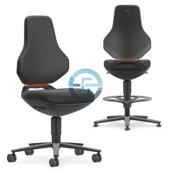 Texon ESD Chair Black Leather 570mm Backrest High-Tech...