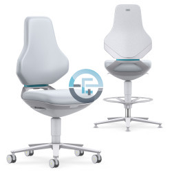 Texon ESD Reinraumstuhl, graues Leder, hygienisches...