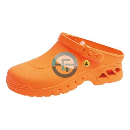 Orangefarbene, autoklavierbare ESD-Clogs – ESD-Arbeitsschuhe ABEBA