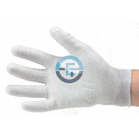 ESD Dissipative Nylon Light Gloves fingers and palm PU coated / grey